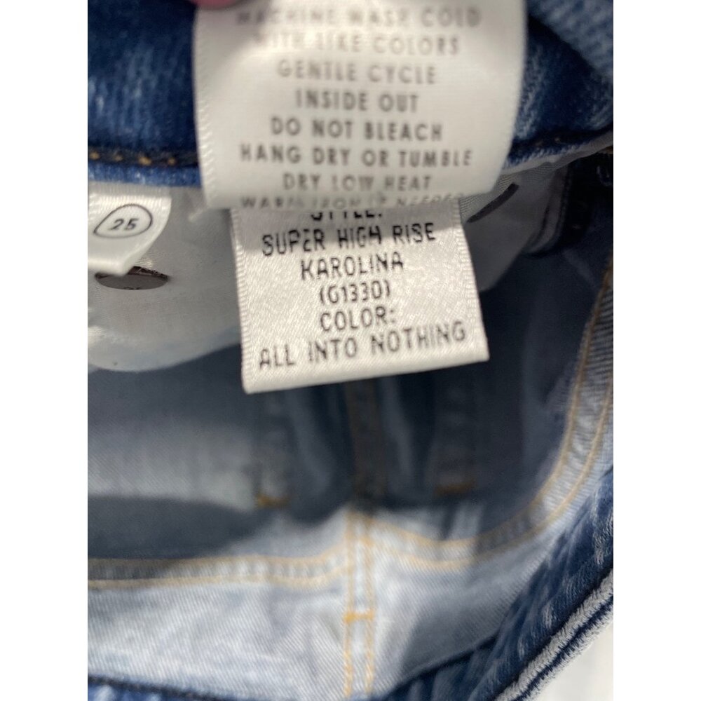 Grlfrnd Karolina Skinny Jean Size 25 Super High Rise Medium Wash Distressed Blue - Picture 8 of 10